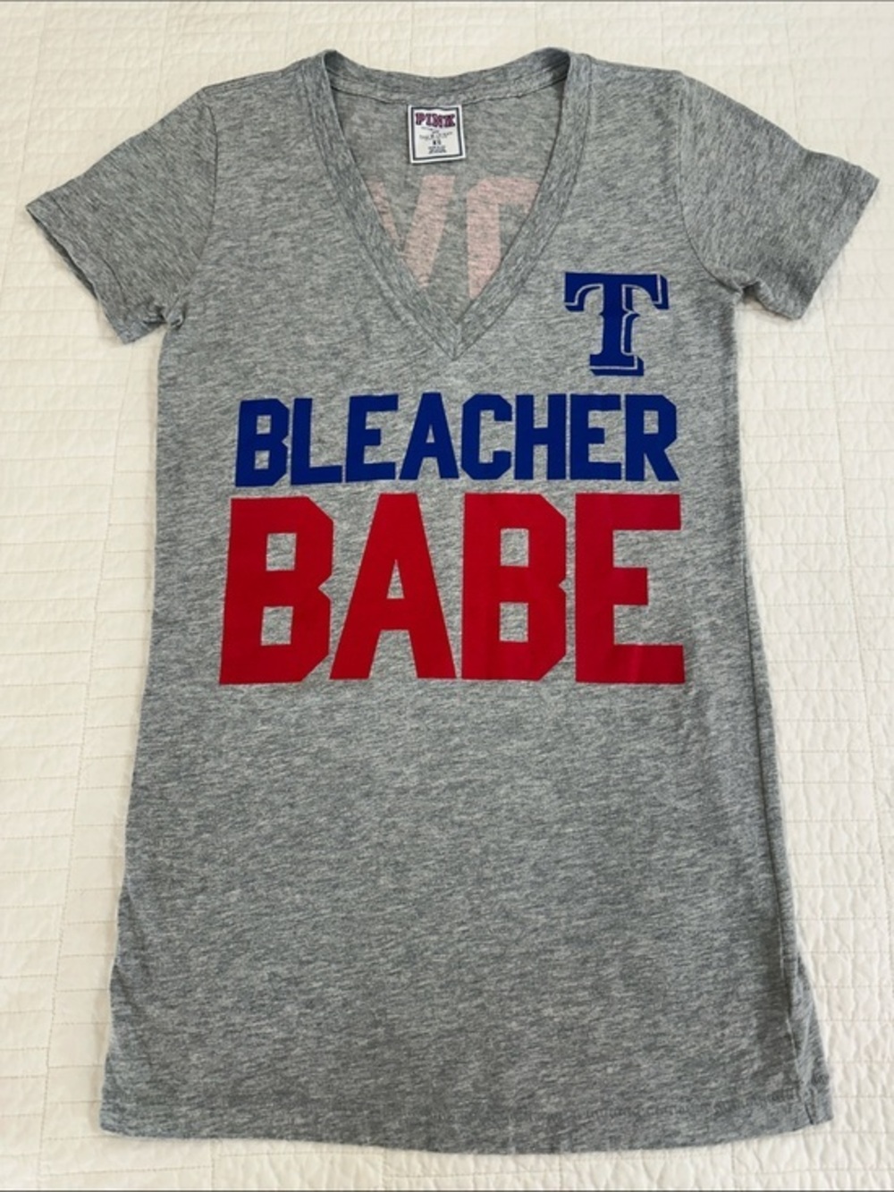 VS pink MLB Texas Rangers tee "Bleacher Babe" XS